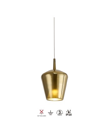 ELSA * COLGANTE CRISTAL CAMPANA - E27 - ORO + OPAL ( SIN BASE)